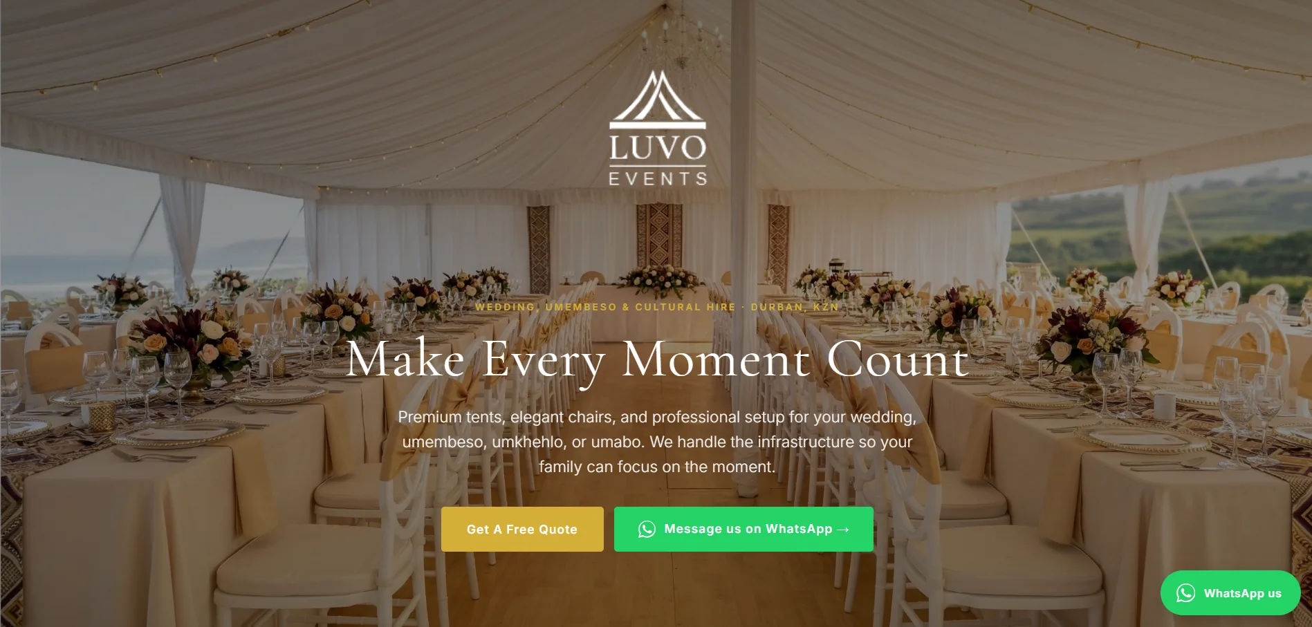 Luvo Events Website