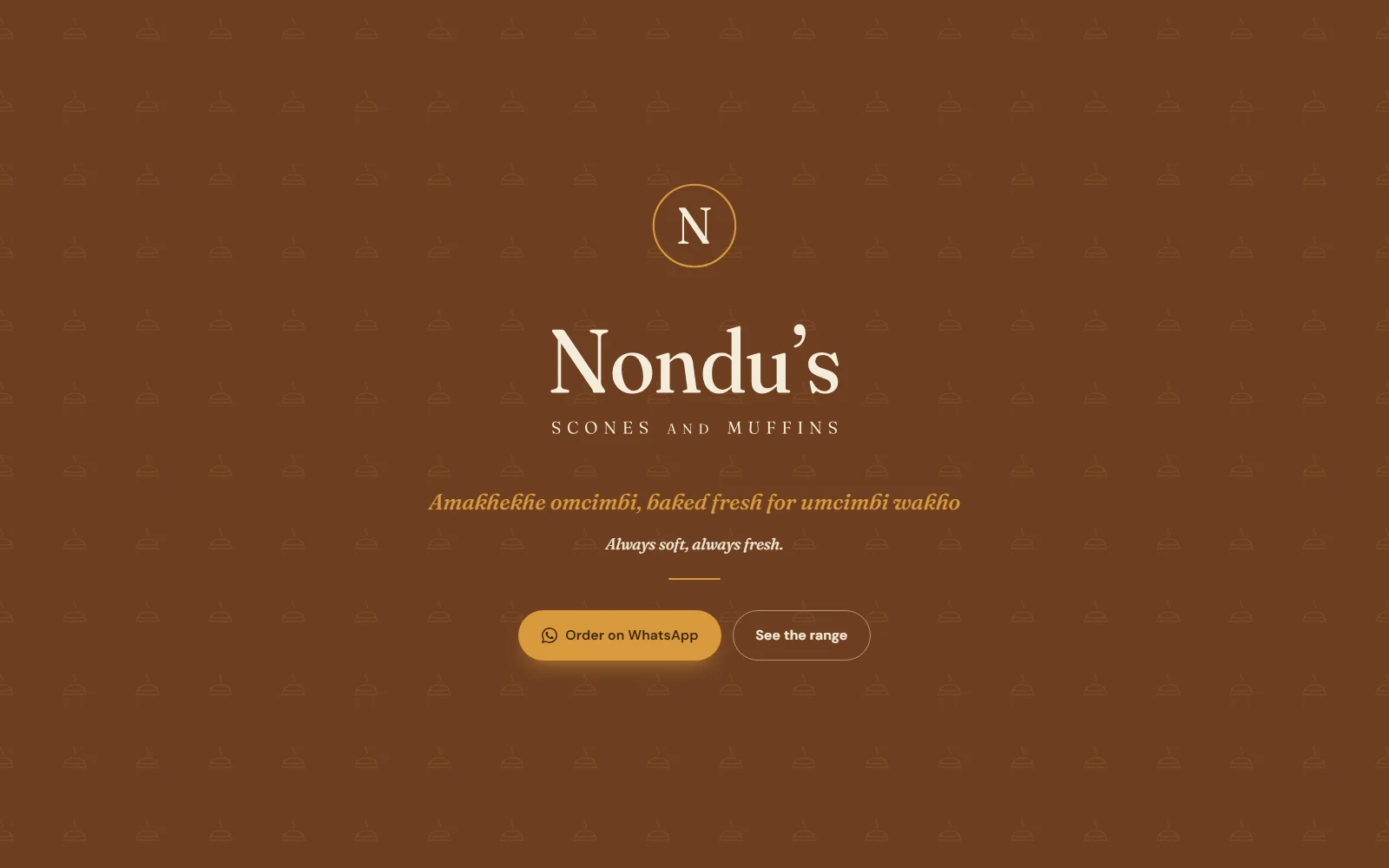 The Nondu's Scones and Muffins website built by B-TheOne
